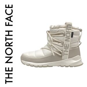 The North Face ThermoBall Lace Up Waterproof Winter Snow Boots White Gray Size 6